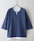 【汗染みの目立ちにくいTシャツ ZEROSTAIN】フェイクレイヤード ビッグシルエット キーネック クルーネック 7分袖Tシャツ 防汚 ＵＶカット 綿タッチ・厚手