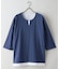 【汗染みの目立ちにくいTシャツ ZEROSTAIN】フェイクレイヤード ビッグシルエット キーネック クルーネック 7分袖Tシャツ 防汚 ＵＶカット 綿タッチ・厚手
