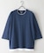 【汗染みの目立ちにくいTシャツ ZEROSTAIN】フェイクレイヤード ビッグシルエット キーネック クルーネック 7分袖Tシャツ 防汚 ＵＶカット 綿タッチ・厚手