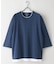 【汗染みの目立ちにくいTシャツ ZEROSTAIN】フェイクレイヤード ビッグシルエット キーネック クルーネック 7分袖Tシャツ 防汚 ＵＶカット 綿タッチ・厚手