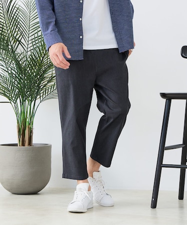 【BLUE STANDARD】【遮熱・UVカット・接触冷感の高機能パンツ】快適スーパーストレッチ7分丈パンツ 軽量 イージーケア 毛玉レス クロップドパンツ