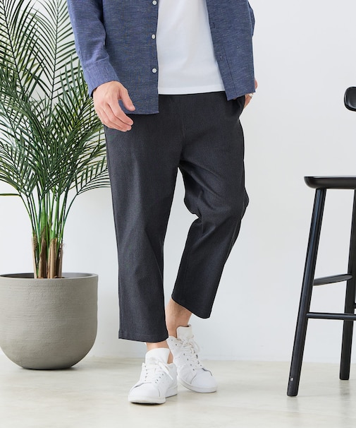【BLUE STANDARD】【遮熱・UVカット・接触冷感の高機能パンツ】快適スーパーストレッチ7分丈パンツ 軽量 イージーケア 毛玉レス クロップドパンツ