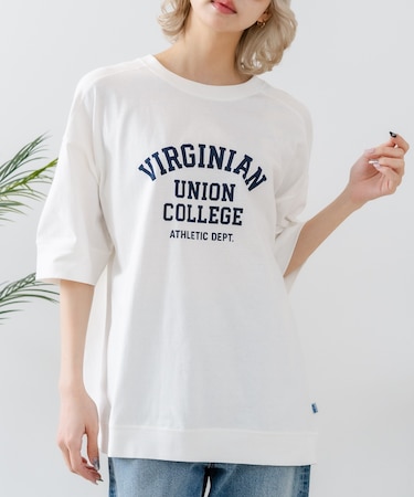 【DISCUS/ディスカス】【トレンドのカレッジロゴ】ヘビーウェイトTシャツ ルーズシルエット 古着MIX