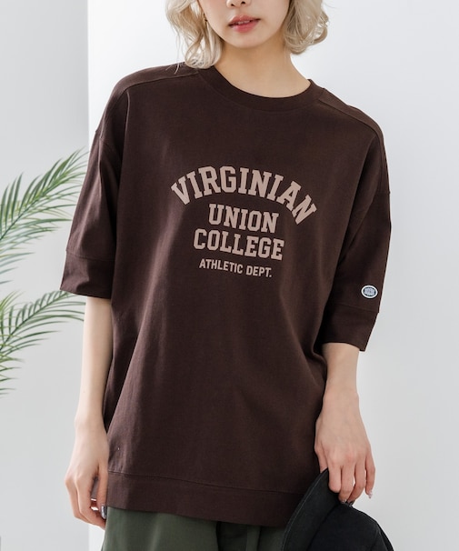 【DISCUS/ディスカス】【トレンドのカレッジロゴ】ヘビーウェイトTシャツ ルーズシルエット 古着MIX