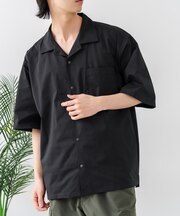 【BLUE STANDARD/ブルースタンダード】【抜群の通気性と軽さを実現!新素材エアースルーテック】オープンカラーシャツ 開襟シャツ 吸水速乾 軽量 全方向ストレッチ メッシュ素材
