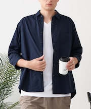 【BLUE STANDARD/ブルースタンダード】【抜群の通気性と軽さを実現！新素材エアースルーテック】7分袖シャツ 通気性 吸水速乾 軽量 全方向ストレッチ メッシュ素材 ビズ オフィスカジュアルスタイル