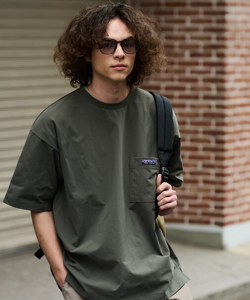 【RAGGED MOUNTAIN】【驚きの軽さ・エアライト】BARTLETT/バートレット オーバーサイズ ポケットTシャツ ストレッチ・速乾 涼しい・ベタつかない 吸汗