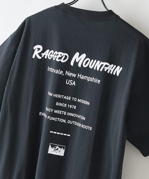 【RAGGED MOUNTAIN】【背中で見せるバックプリント】ALITON/アリトン ビッグT バックプリントＴシャツ ルーズシルエット ストリート アウトドア 綿100%