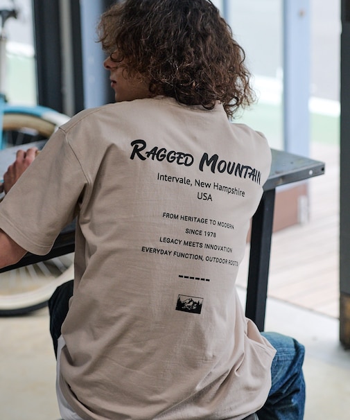 【RAGGED MOUNTAIN】【背中で見せるバックプリント】ALITON/アリトン ビッグT バックプリントＴシャツ ルーズシルエット ストリート アウトドア 綿100%