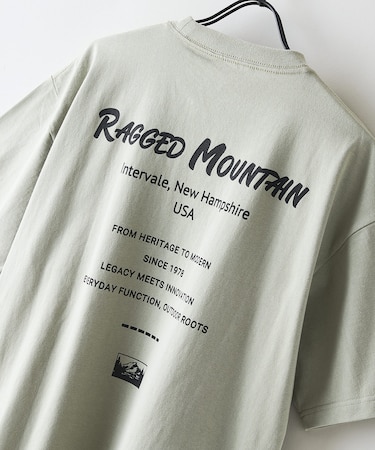 【RAGGED MOUNTAIN】【背中で見せるバックプリント】ALITON/アリトン ビッグT バックプリントＴシャツ ルーズシルエット ストリート アウトドア 綿100%
