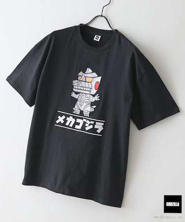【GODZILLA/ゴジラ】オリジナルデザイン 刺繍Tシャツ【コットン100%のしっかりした生地 ドロップショルダー】 ゴジラ キングギドラ メカゴジラ コラボ 特撮 映画 キャラT オーバーサイズ