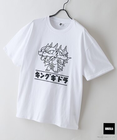 【GODZILLA/ゴジラ】オリジナルデザイン 刺繍Tシャツ【コットン100%のしっかりした生地 ドロップショルダー】 ゴジラ キングギドラ メカゴジラ コラボ 特撮 映画 キャラT オーバーサイズ