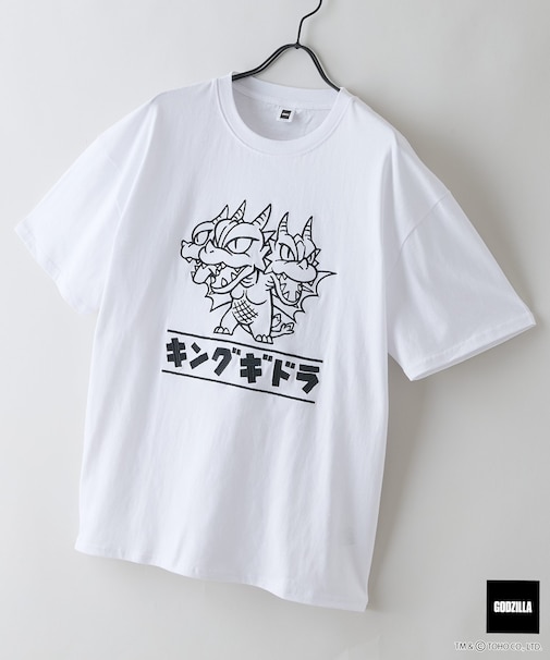 【GODZILLA/ゴジラ】オリジナルデザイン 刺繍Tシャツ【コットン100%のしっかりした生地 ドロップショルダー】 ゴジラ キングギドラ メカゴジラ コラボ 特撮 映画 キャラT オーバーサイズ