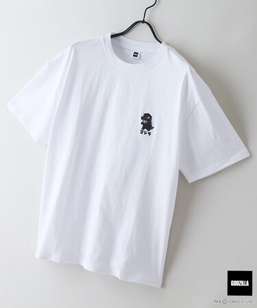【GODZILLA/ゴジラ】オリジナルデザイン 刺繍Tシャツ【コットン100％のしっかりした生地 ドロップショルダー】 ゴジラ キングギドラ メカゴジラ コラボ 特撮 映画 キャラT オーバーサイズ