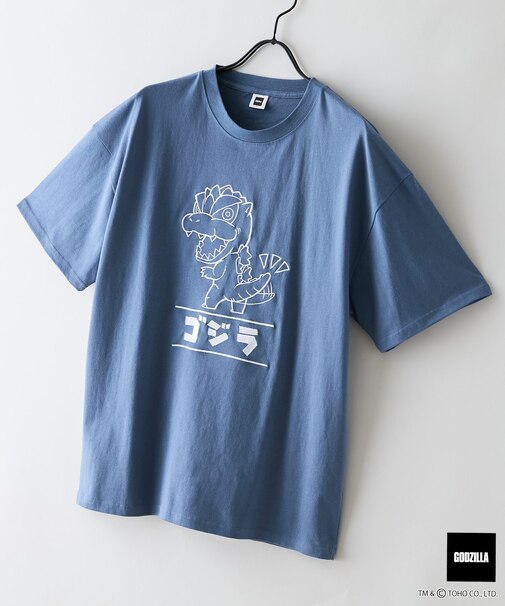 【GODZILLA/ゴジラ】オリジナルデザイン 刺繍Tシャツ【コットン100%のしっかりした生地 ドロップショルダー】 ゴジラ キングギドラ メカゴジラ コラボ 特撮 映画 キャラT オーバーサイズ