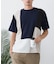 【BLUE STANDARD】ドライリップル 切り替えデザインTシャツ 吸水速乾 ストレッチ イージーケア さらさら快適 カットソー