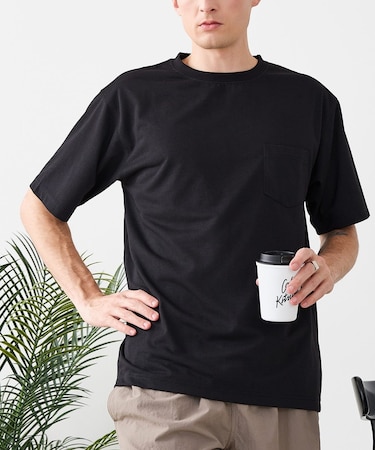 【HEAT BLOCKER/ヒートブロッカー】【まるで着る日傘！遮熱＆UVカット】コットンライク 胸ポケットTシャツ 吸水速乾 アンチピリング イージーケア ユニセックス