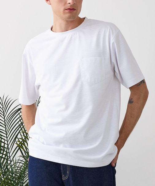 【HEAT BLOCKER/ヒートブロッカー】【まるで着る日傘!遮熱&UVカット】コットンライク 胸ポケットTシャツ 吸水速乾 アンチピリング イージーケア ユニセックス