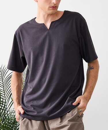 【HEAT BLOCKER/ヒートブロッカー】【まるで着る日傘！遮熱＆UVカット】コットンライク キーネックTシャツ 吸水速乾 アンチピリング イージーケア ユニセックス