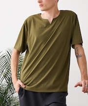 【HEAT BLOCKER/ヒートブロッカー】【まるで着る日傘！遮熱＆UVカット】コットンライク キーネックTシャツ 吸水速乾 アンチピリング イージーケア ユニセックス