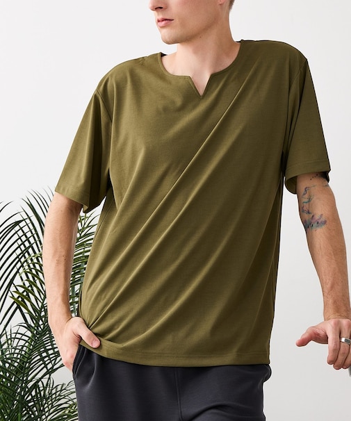 【HEAT BLOCKER/ヒートブロッカー】【まるで着る日傘!遮熱&UVカット】コットンライク キーネックTシャツ 吸水速乾 アンチピリング イージーケア ユニセックス