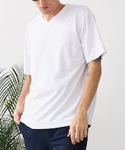 【HEAT BLOCKER/ヒートブロッカー】【まるで着る日傘！遮熱＆UVカット】コットンライク VネックTシャツ 吸水速乾 アンチピリング イージーケア ユニセックス