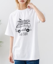 【HEAT BLOCKER/ヒートブロッカー】【まるで着る日傘！遮熱＆UVカット】コットンライク プリントTシャツ レトロサーフ 吸水速乾 アンチピリング イージーケア ユニセックス