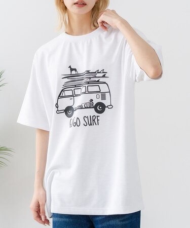 【HEAT BLOCKER/ヒートブロッカー】【まるで着る日傘！遮熱＆UVカット】コットンライク プリントTシャツ レトロサーフ 吸水速乾 アンチピリング イージーケア ユニセックス