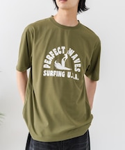 【HEAT BLOCKER/ヒートブロッカー】【まるで着る日傘！遮熱＆UVカット】コットンライク プリントTシャツ レトロサーフ 吸水速乾 アンチピリング イージーケア ユニセックス