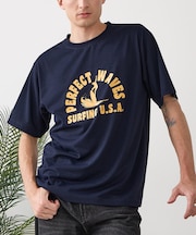【HEAT BLOCKER/ヒートブロッカー】【まるで着る日傘！遮熱＆UVカット】コットンライク プリントTシャツ レトロサーフ 吸水速乾 アンチピリング イージーケア ユニセックス