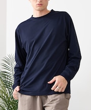 【HEAT BLOCKER/ヒートブロッカー】【まるで着る日傘！遮熱＆UVカット】コットンライク クルーネックロンT 吸水速乾 アンチピリング イージーケア ユニセックス