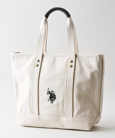 【U.S. POLO ASSN./ユーエスポロアッスン】リバイバルトート Mサイズ ミニトート キャンバス ロゴトートバッグ