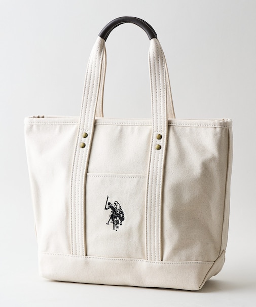 【U.S. POLO ASSN./ユーエスポロアッスン】リバイバルトート Mサイズ ミニトート キャンバス ロゴトートバッグ