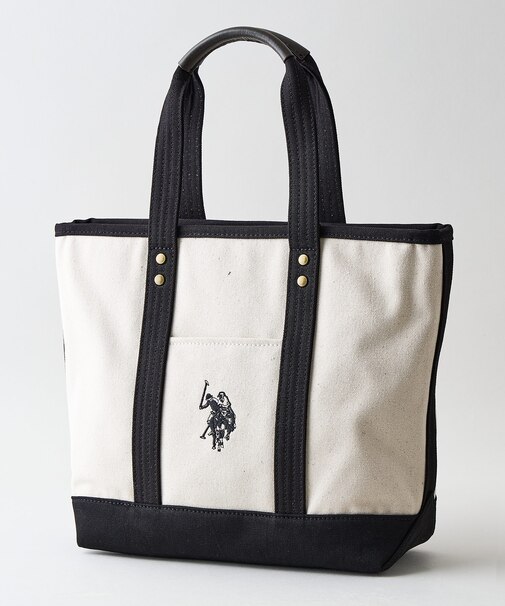 【U.S. POLO ASSN./ユーエスポロアッスン】リバイバルトート Mサイズ ミニトート キャンバス ロゴトートバッグ