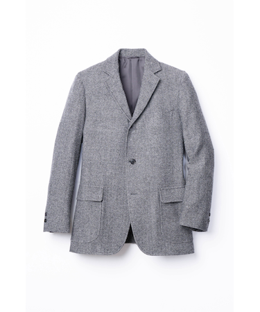 ヘリンボーン　ツィード　段返り3釦ジャケット