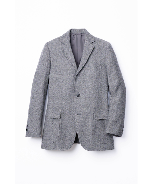 ヘリンボーン　ツィード　段返り3釦ジャケット