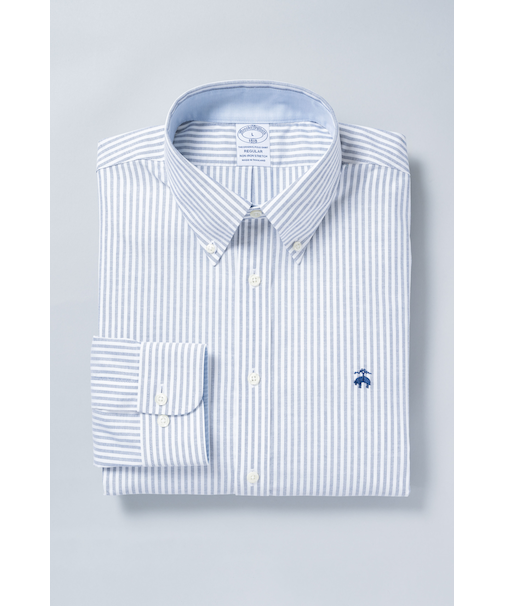 長袖　ノンアイロン　ストレッチオックスフォード　GFロゴスポーツシャツ