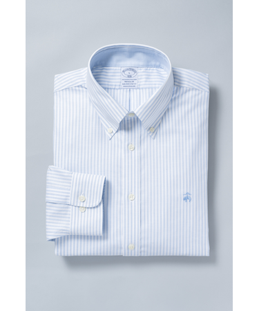 長袖　ノンアイロン　ストレッチオックスフォード　GFロゴスポーツシャツ