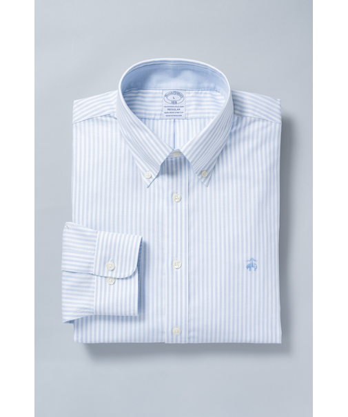 長袖　ノンアイロン　ストレッチオックスフォード　GFロゴスポーツシャツ