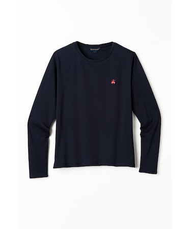 ウィメンズ コットンスムース ロングスリーブTシャツ #ネイビー