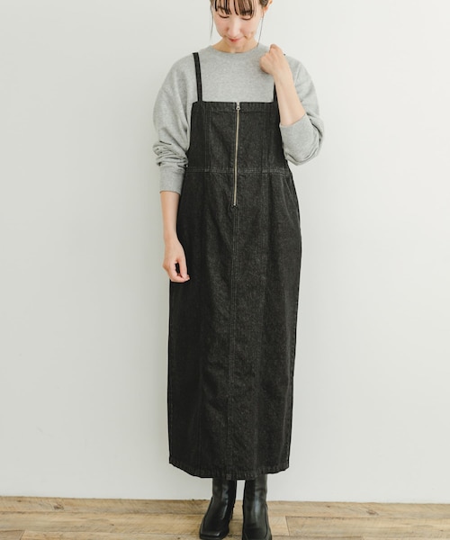 アトリエgg デニムキャミワンピース 19ハーフ セール】脇クロスデニムキャミワンピース（ワンピース）｜Dream