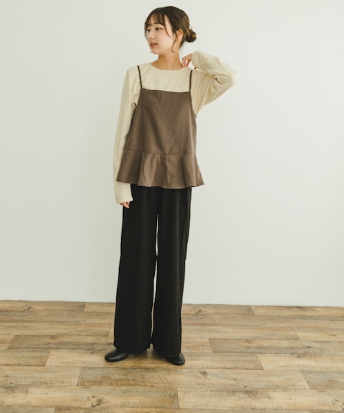 新品　札付きB.C STOCK ティアードパッチワークキャミワンピース 手洗い可 / ティアードパッチワークキャミワンピース（ワンピース