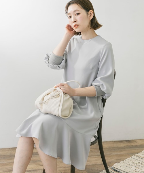 F by ROSSO ジョーゼット裾フレアワンピース∴｜アーバン