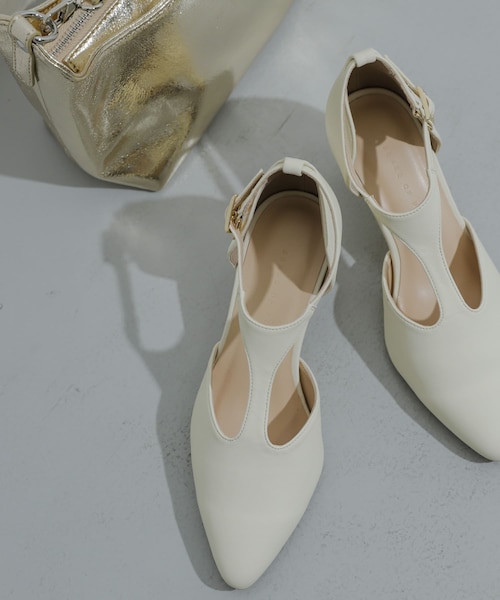 tnewties tストラップパンプス22.5cm ポインテッドトゥTストラップパンプス レディース | 《公式