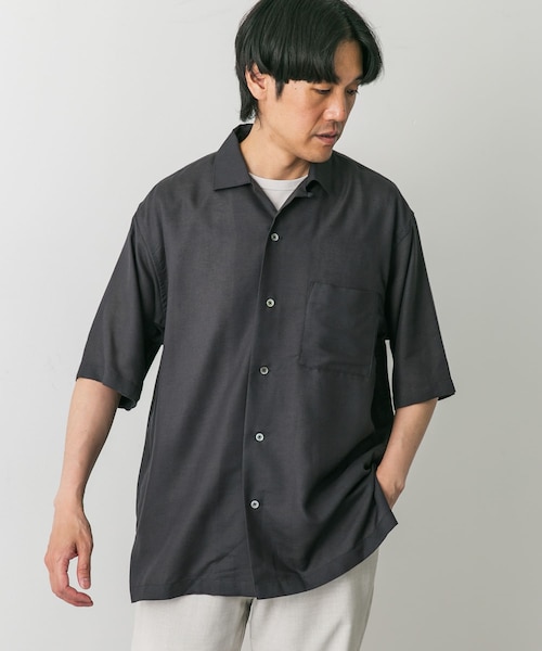リネン/シルク混 オープンカラーシャツ｜アーバンリサーチウェアハウス