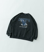 『XLサイズあり』パウダー加工 クルーネックスウェットプルオーバー