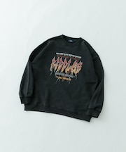 『XLサイズあり』パウダー加工 クルーネックスウェットプルオーバー