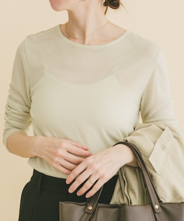 シアーリブロングTシャツ