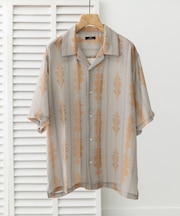 デジタルストライププリント半袖シャツ