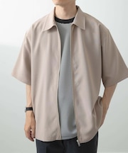 2wayストレッチジップアップ半袖シャツ